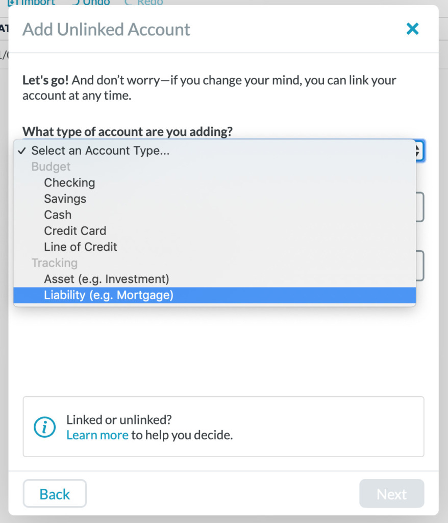 Set up your mortgage as a liability tracking account in YNAB