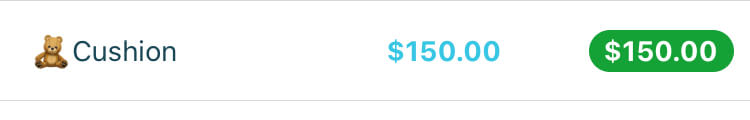 A budget category screenshot titled "Cushion" with $150 in it