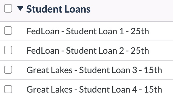 Creating a Student Loan category group is part of turning your budget into a student loan planner.