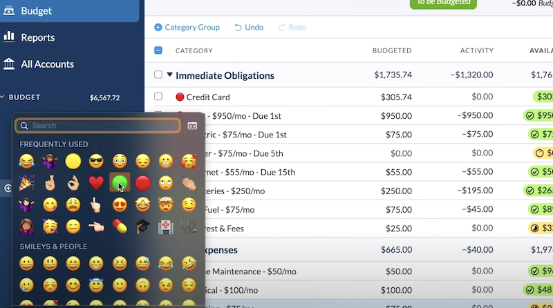 Add emojis to your web app budget by using a keyboard shortcut.