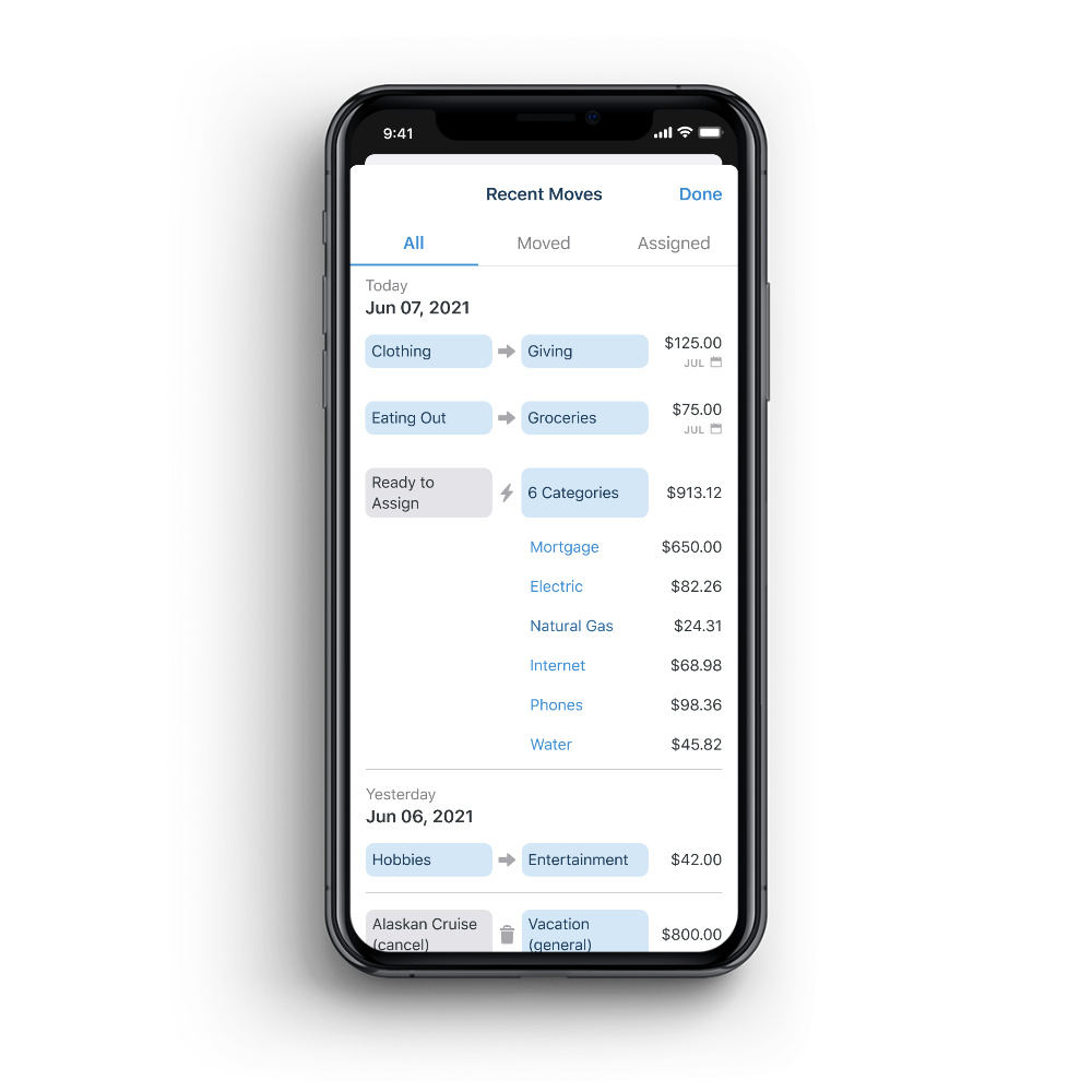 See your recent money moves now on mobile!
