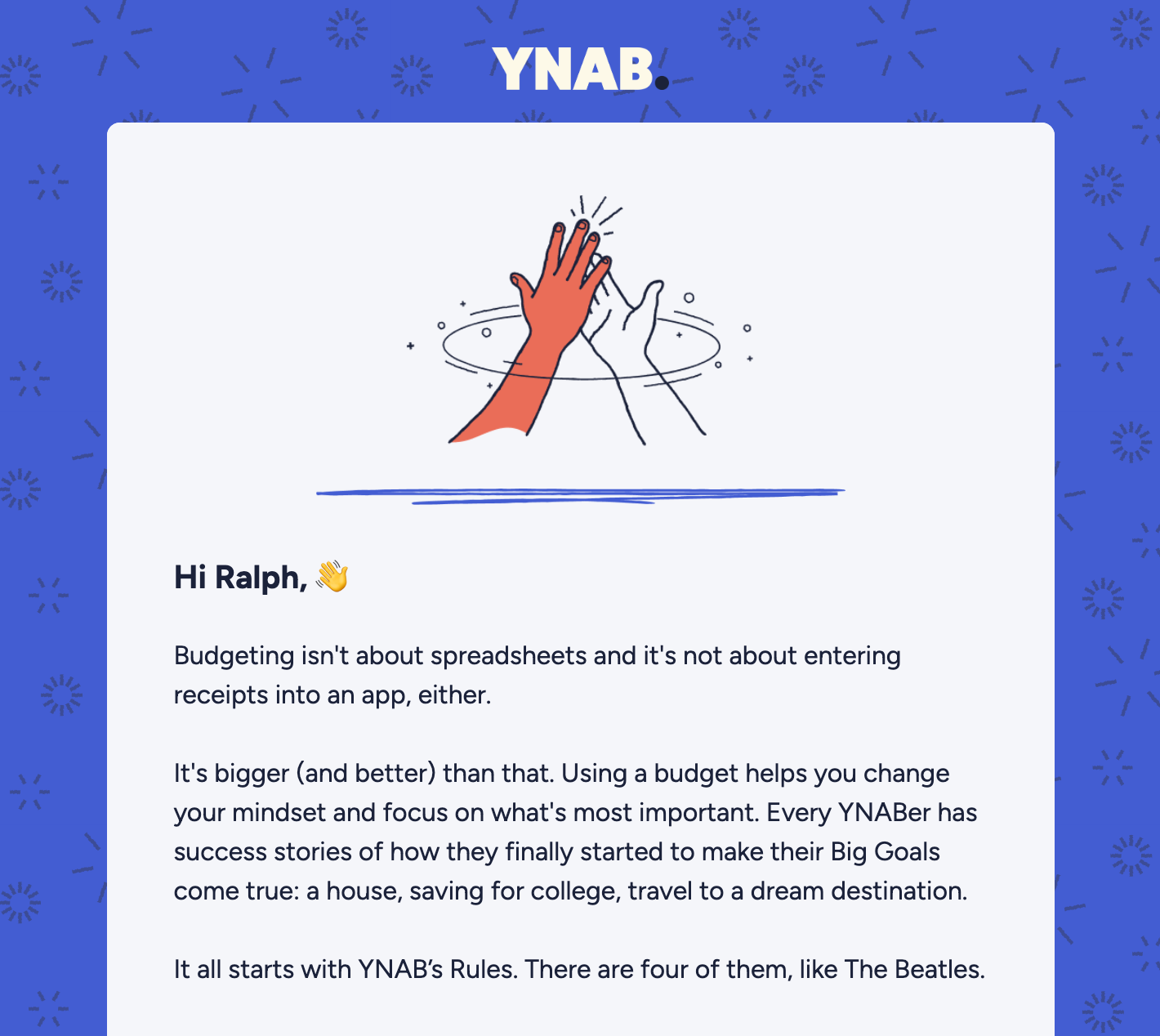 A screenshot of the email invitation people in your Budgeting Together group receive.