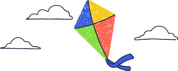 A kite with clouds